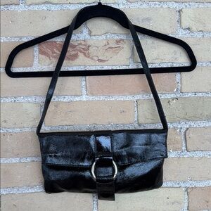 Black Leather Shoulder Bag/Clutch